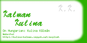 kalman kulina business card